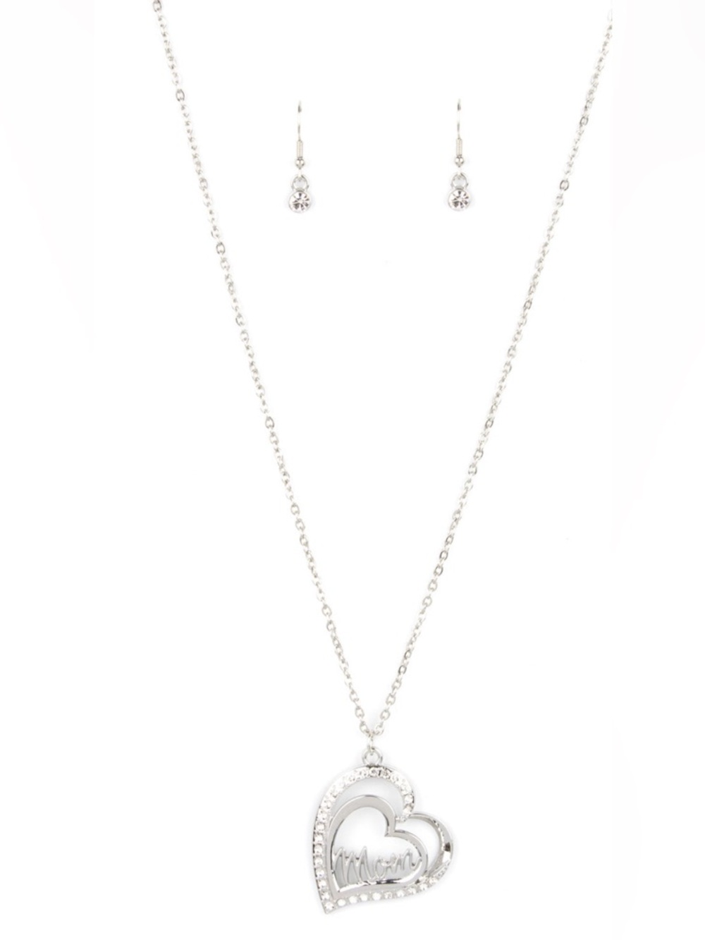 A Mother’s Heart White Necklace & Earring Set